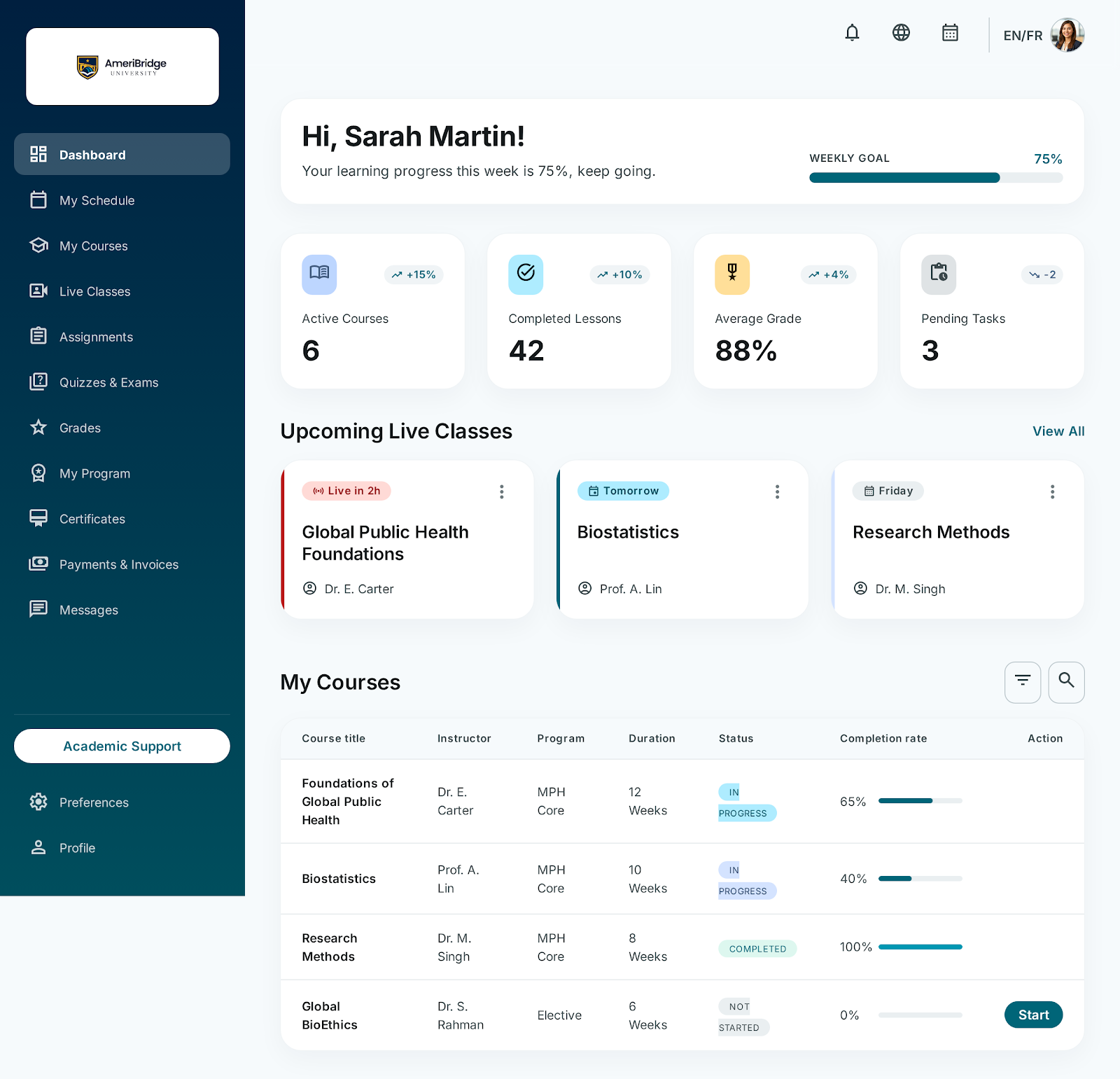 AmeriBridge LMS Mockup